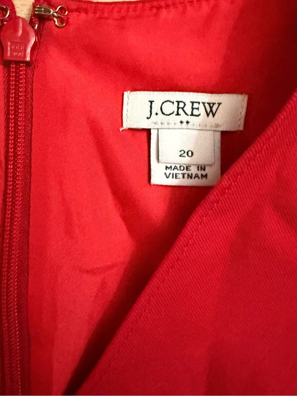 J. Crew Sleeveless V-Neck Red Shift Dress NWOT - Picture 4 of 5
